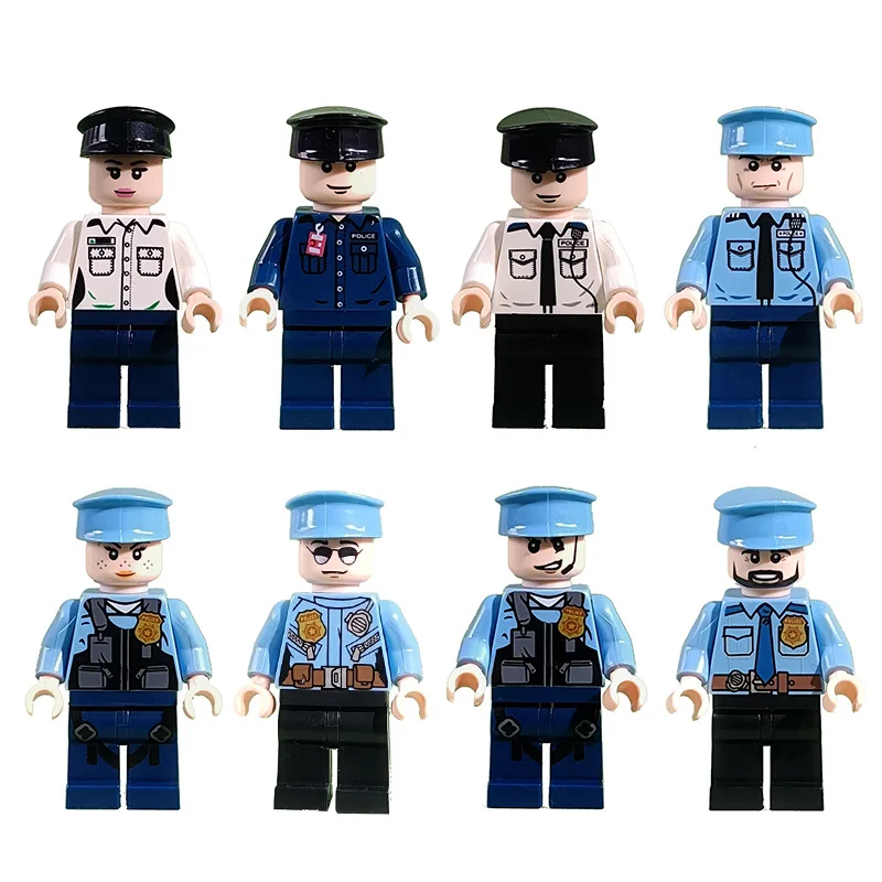 Boneco de Blocos de Montar, Figurinha de Policêias e Médicos, Brinquedo para Meninos e Meninas, Presente