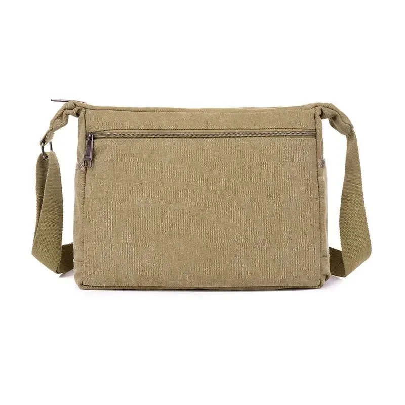 Canvas Shoulder Bag Bottle Men Women Casual Simple Fashion Retro Crossbody Cross Square Multi Layered Shoulder Bag image 3