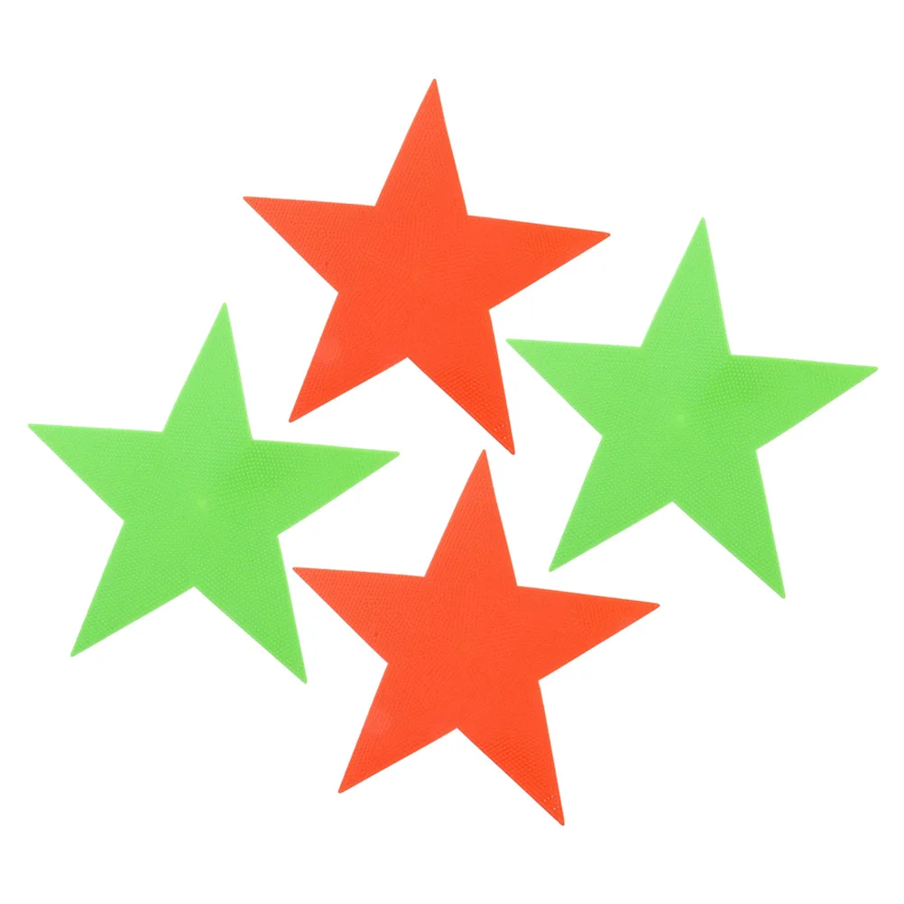 4 قطع من علامات السجاد على شكل نجمة وبقع أرضية ملونة للفصل الدراسي والمنزل والمكتب ومستلزمات التدريب على خفة الحركة #1