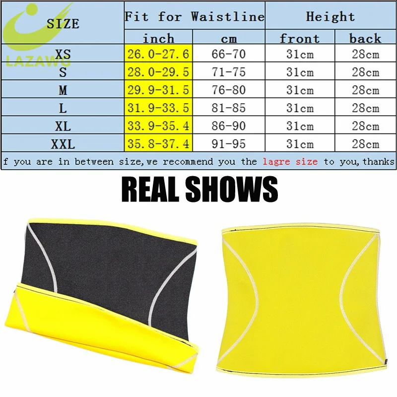 LAZAWG Mens Waist Trainer Belt Neoprene Slimming Body Shaper Weight Loss Tummy Fitness Corsets Belly Sweat Fat Burner Shapewear