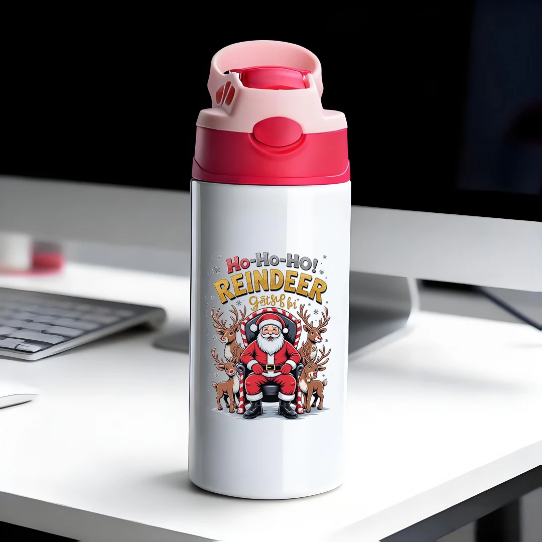 

304 Stainless Steel Insulated Cup Cartoon Santa Claus Straw Cup Childrens Insulated Water Bottle Christmas Gift Childrens Day P
