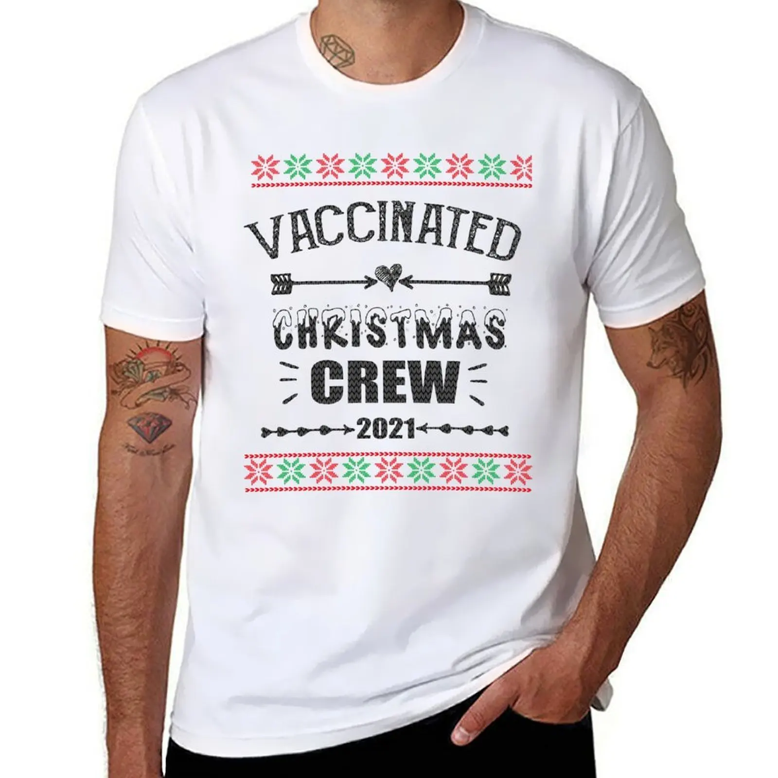 

Vaccinated Christmas Crew 2021 christmas shirts for family T-Shirt man t shirt luxury cotton t shirt man T-Shirt