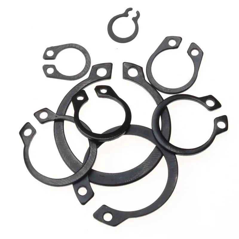 160pcs M6-M25 Carbon Steel Black Shaft C Type External Circlip Washer Bearing Retaining Clip Snap Rings Set