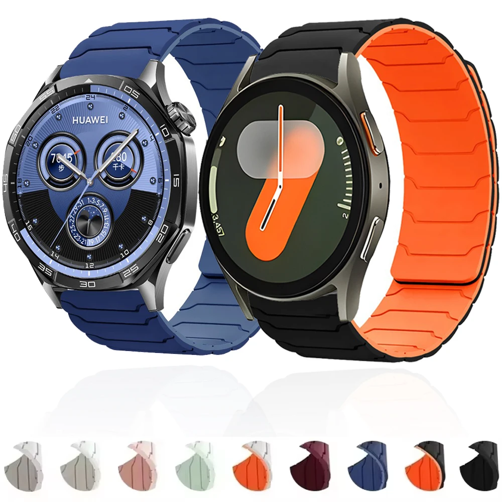 

22mm 20mm Magnetic Silicone Band for Samsung Galaxy Watch 7 FE 6 Classic 5pro 4 Bracelet for Huawei Watch GT5/4/5 Pro 46mm Strap