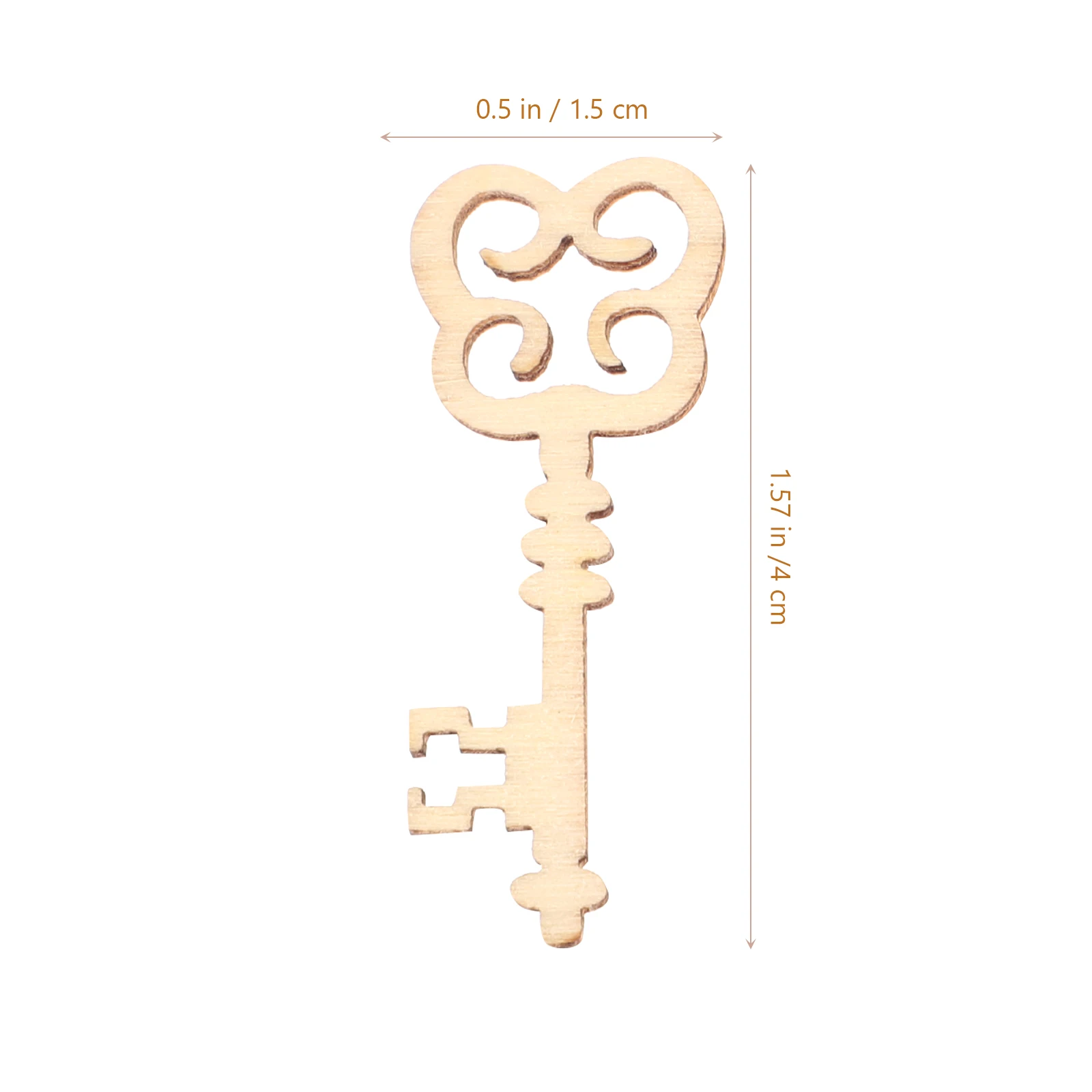 

20 Pcs Wooden Keys Handmade Natural Lightweight Craft Accessories For Scrapbooking Jewelry Shoes Bags Party Decorations