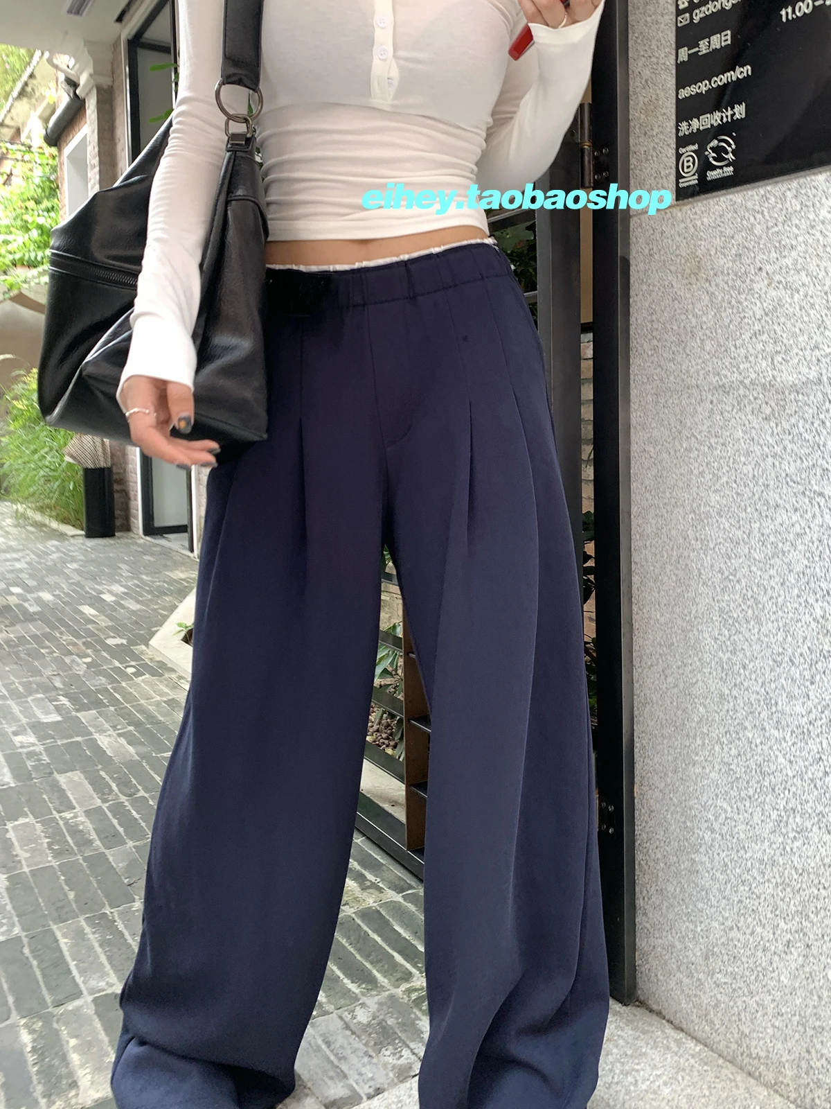 KUSAHIKI 2024 Autumn Patchwork Waist Wide Leg Pants Korean Versatile Casual Long Sweatpants for Women