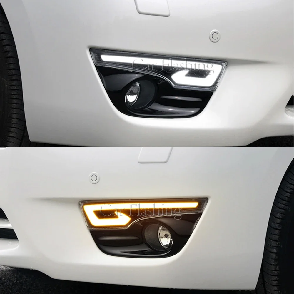 New！ Car DRL For Nissan Altima Teana 2013 2014 2015 2016 Daytime Running Lights fog lamp cover With turn signal Daylight