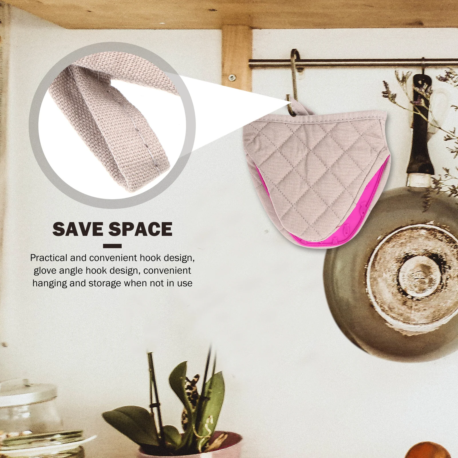 

2 Pcs Potholder Kitchen Gloves for Oven Stove Anti-heat Thermal Silicone Mites Mitts Anti-scald Mitten Mittens