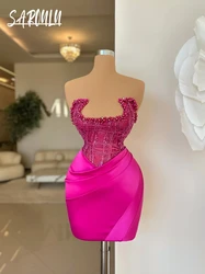 Haute Couture Women Sleeveless Evening Dress Party Birthday Sequins Club Wear Mini Sheath Customized Prom Gown Vestidos De Novia