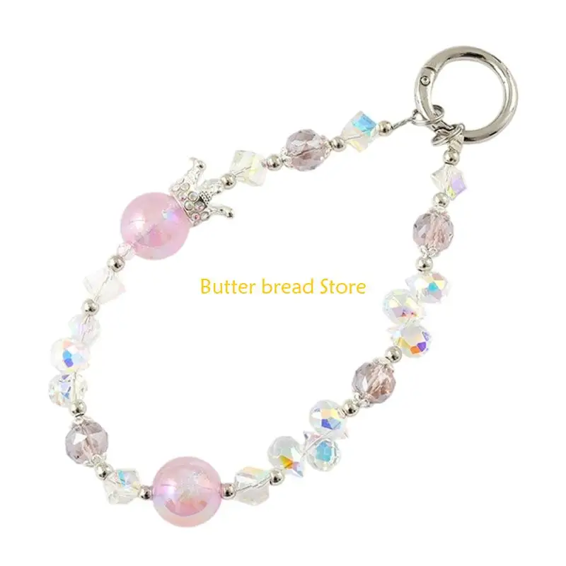 W89C Women Wristlet Phone Lanyard String Trendsetting Beaded Phone Charm for Trendy Youth Fashion Enthusiasts Everyday Wear