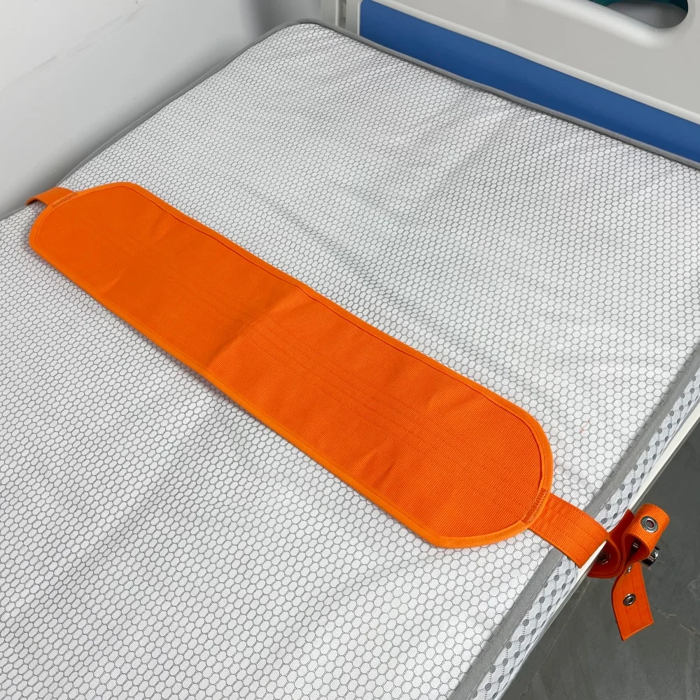 

Orange Bed Restraint Belt Cotton Strap with Adjustable Eyelets for Patients Safety Durable Washing Fabric DIY Restraints