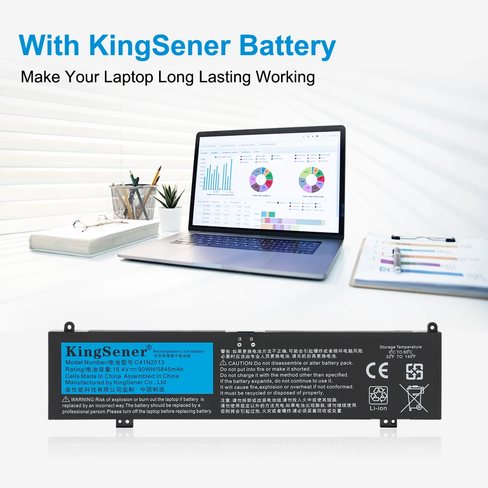 KingSener C41N2013 C41N2013-1 90W Laptop-Akku für ASUS ROG Strix G513 G513IM G713 G713IM G713QM Rog G533 G533QM G533QR G733ZM – Detail 3