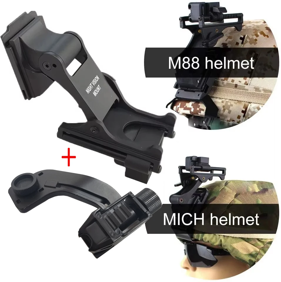 

Tactical CNC Metal NVG Mount with J-arm Night Vision Adapter for Hunting Monocular PVS-14 PVS-7 fits Fast Mich M88 Helmet Accy