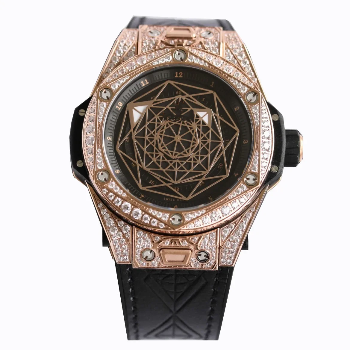 

Hengbao Blow up tattoo series full star full diamond highest version of color hollow personality punk automatic mechanical watch