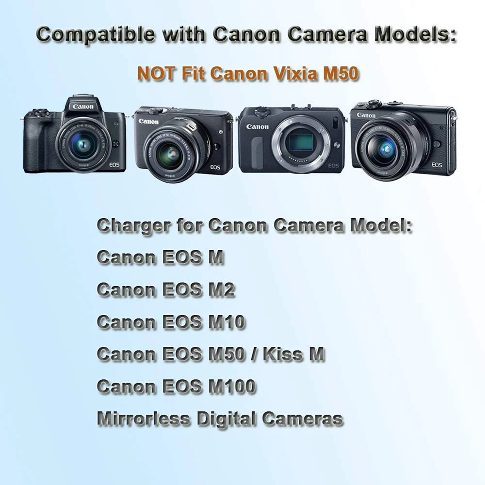 ACK-E12 AC แหล่งจ่ายไฟอะแดปเตอร์ DC Coupler DR-E12 Dummy แบตเตอรี่ LP-E12 Kit สำหรับ Canon EOS M50 Mark II,m10,Kiss M, Kiss M2กล้อง