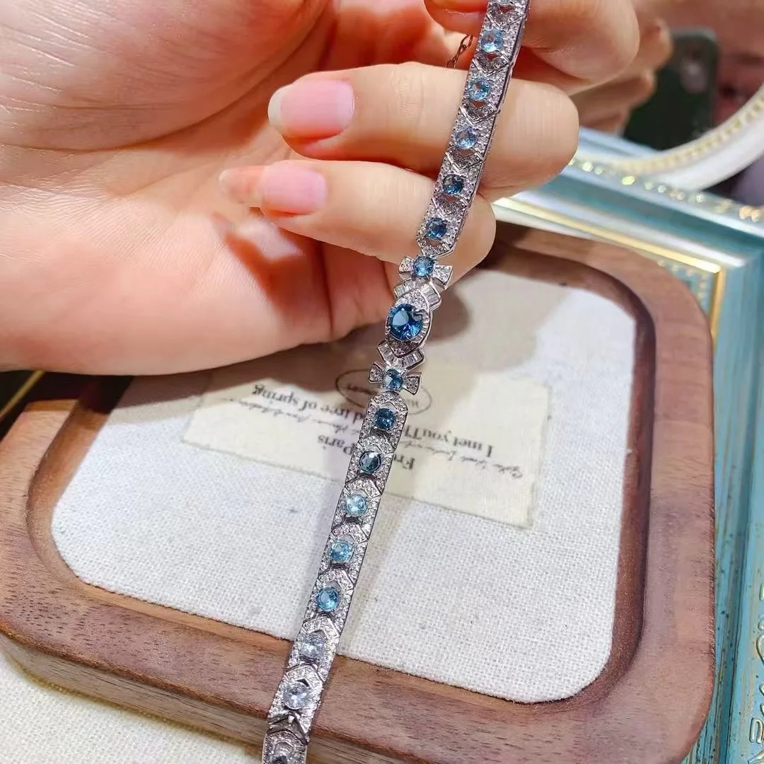 

KJJEAXCMY High End Women's Bracelet Natural Topaz S925 Silver with Electroplating Boasting High Clarity Full Brilliance