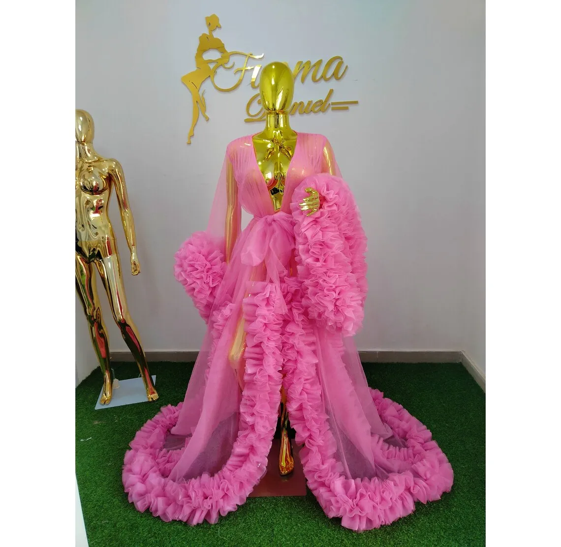 Robe de Bal en Tulle Rose Chaud, Tenue de ixPersonnalisée, à Volants, avec Ceinture à Nministériels d, pour Séance Photo, ixPréChristophe