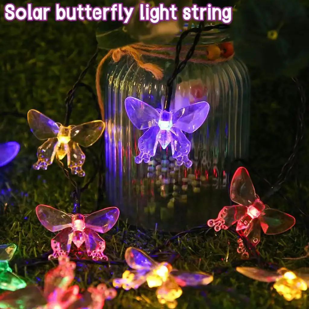 

7M/12M Solar outdoor lights String Light Butterfly String Light Outdoor Lamp Waterproof led light garden fairy solar night litht