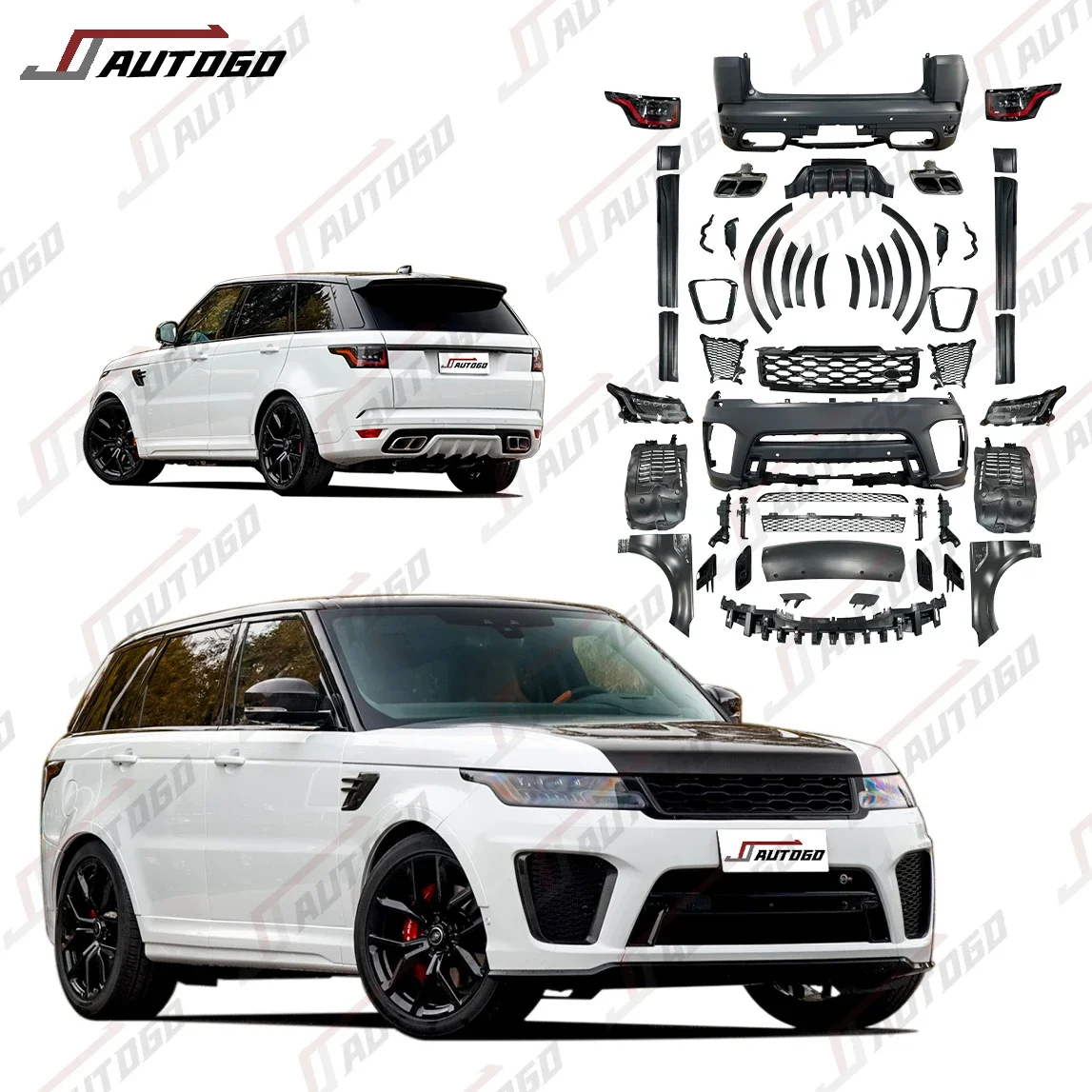 

Высококачественный Комплект кузова для Land Rover Range Rover Sport 2014-2017 L494 изменить на Sport 2020 стиль SVR передний и задний бампер в сборе