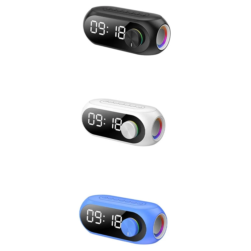 

Будильник Портативный Bluetooth-динамик Радио FM Сабвуфер Беспроводная звуковая коробка Музыкальные мини-бойфры Tfcard Многофункциональный B
