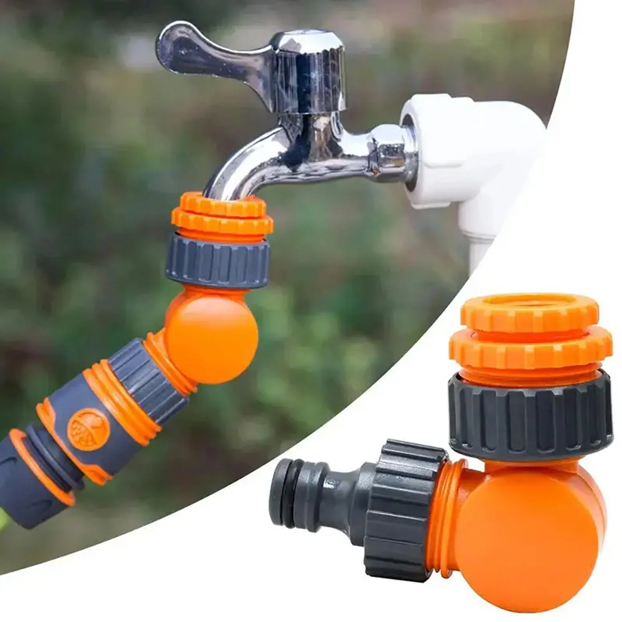 Garden Hose Quick Connector,180° Rotatable Fast Release Elbow Joint,1/2