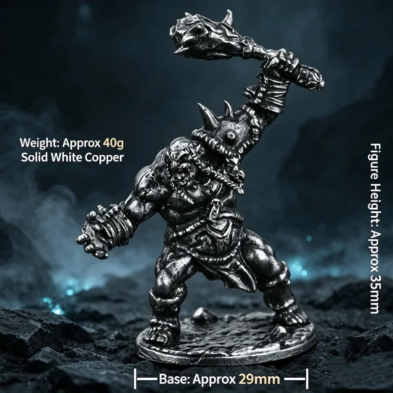 Solid Cast White Copper Fantasy Brute Mini Figures Retro Tabletop Wargame Parts Home Desktop Ornament Mens Collectible Gift