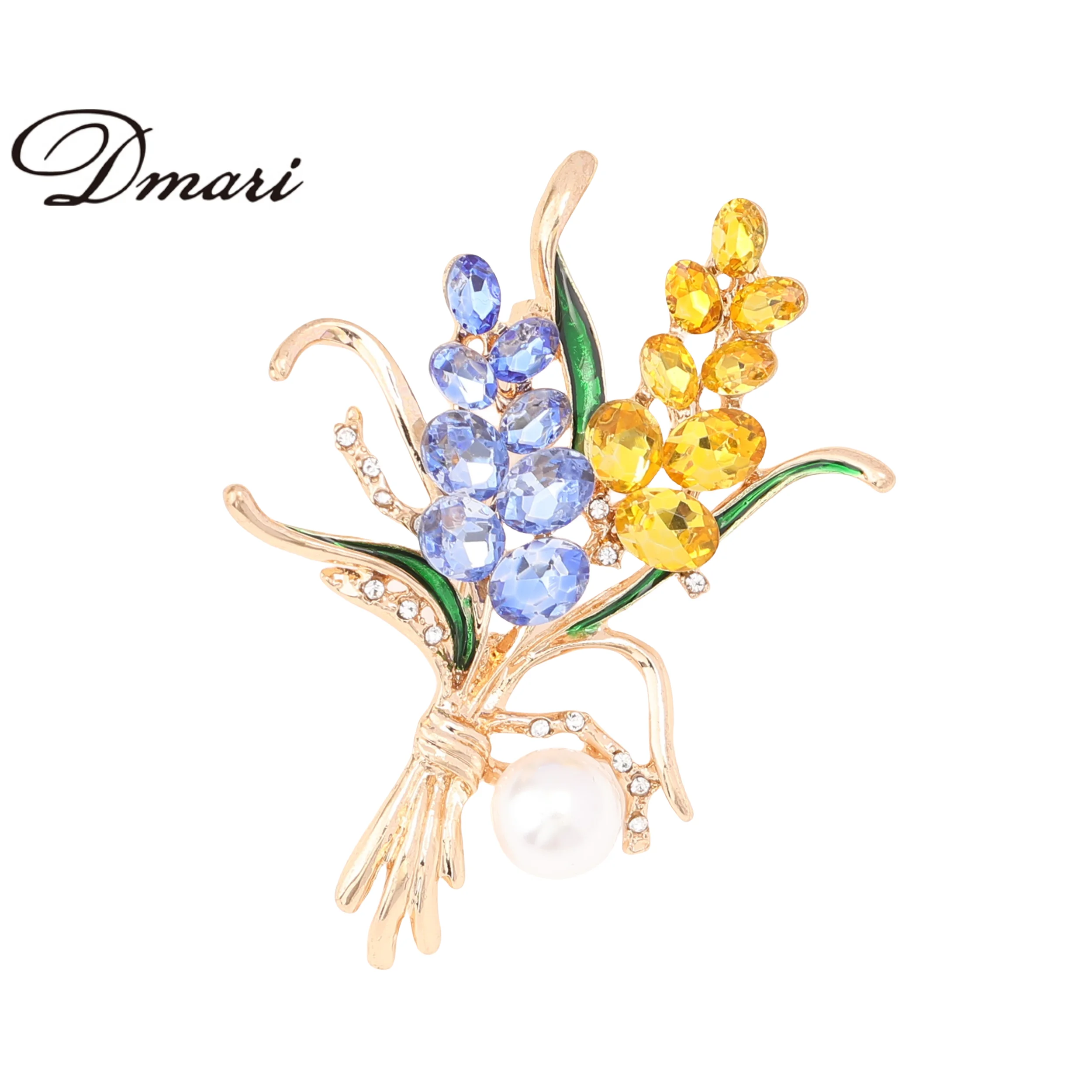 Dmari Ukraine Wheat Brooches 4-Color Sparkling Crystal Women Brooch Pin Delicate Wheat Jewelry Trendy Accessories For Clothing