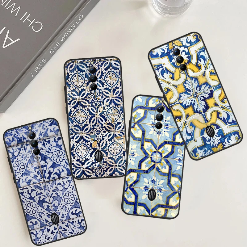 Portuguese Tiles Case For ZTE Nubia Red Magic 9 Pro Plus 8 8S Pro 6 7 6S 7S Pro 5G 5S 6R Phone Cover Shell