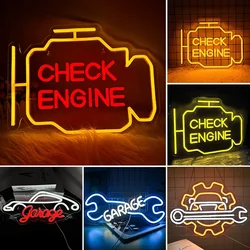 Letrero de neón de motor de control, luz Led para habitación de coche, garaje, tienda de reparación, decoración de pared, Bar, fiesta, Club, lámpara de atmósfera luminosa, alimentación USB