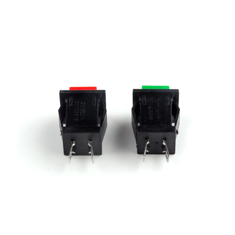 10Pcs/Set DDS-431 Non-locking Round Switch Button 1A/250VAC Light Switch DIY Touch Switch green/red