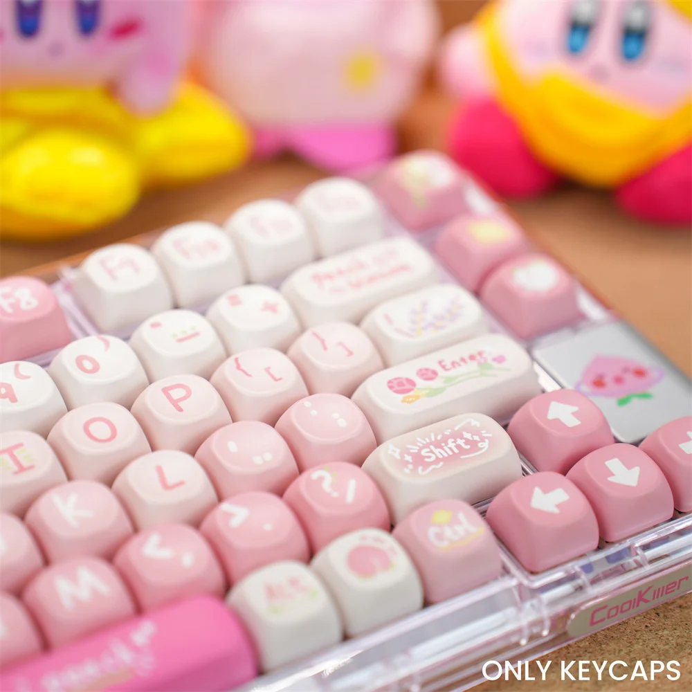 134 Keys MOA Profile Pink Peach Theme Keycaps PBT Dye Sublimation Customized Key Caps Kit for Mechanical Keyboard MX Switches