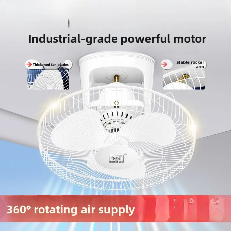 High Power Inverter Ceiling Fan with Light Remote Control for Kitchen School Classroom Commercial Oscillating Wall Mounted