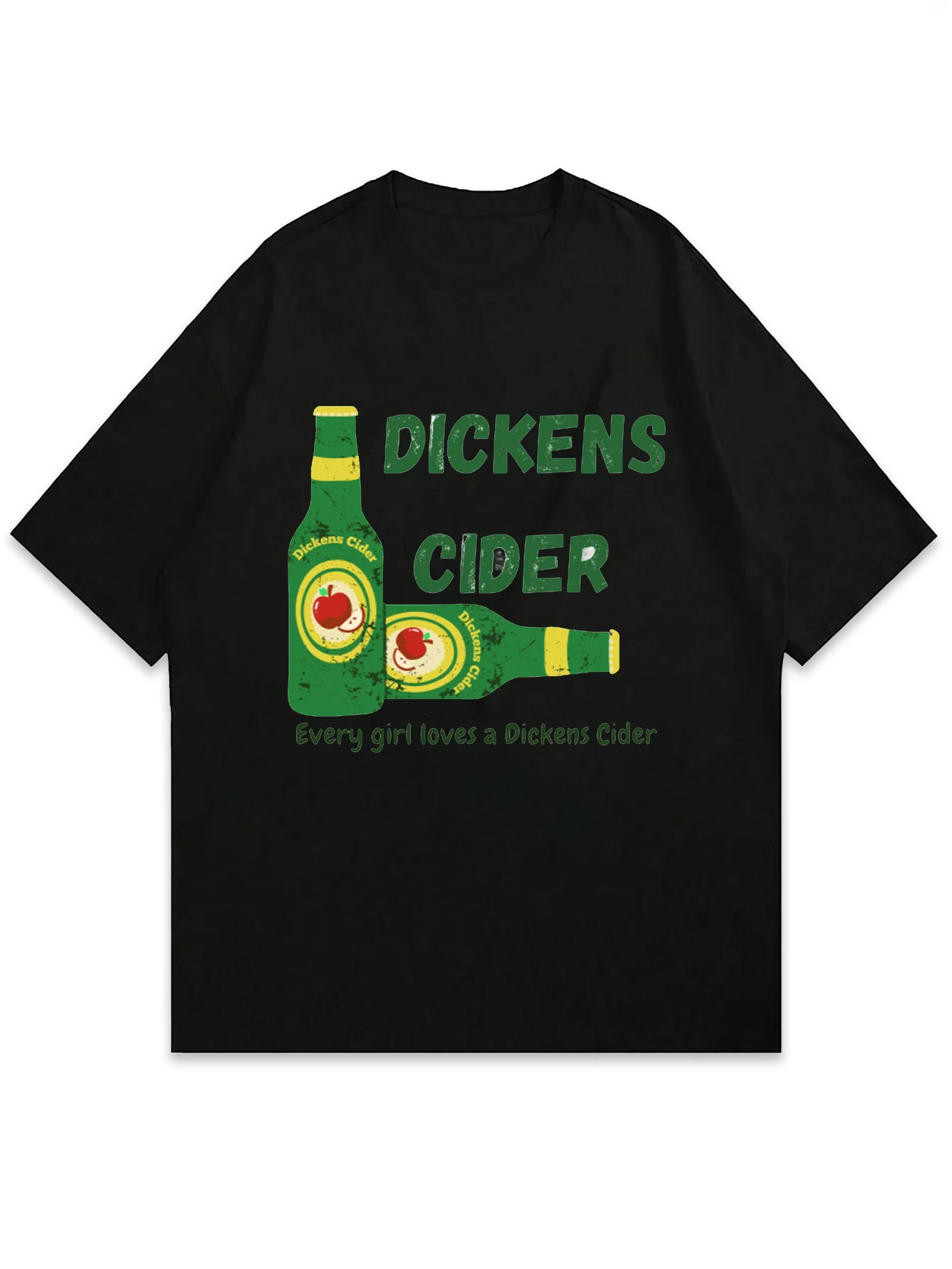 CLOOCL DICKENS CIDER Printed Premium Cotton T-Shirts Women Summer Short Sleeve Tees Casual Tops