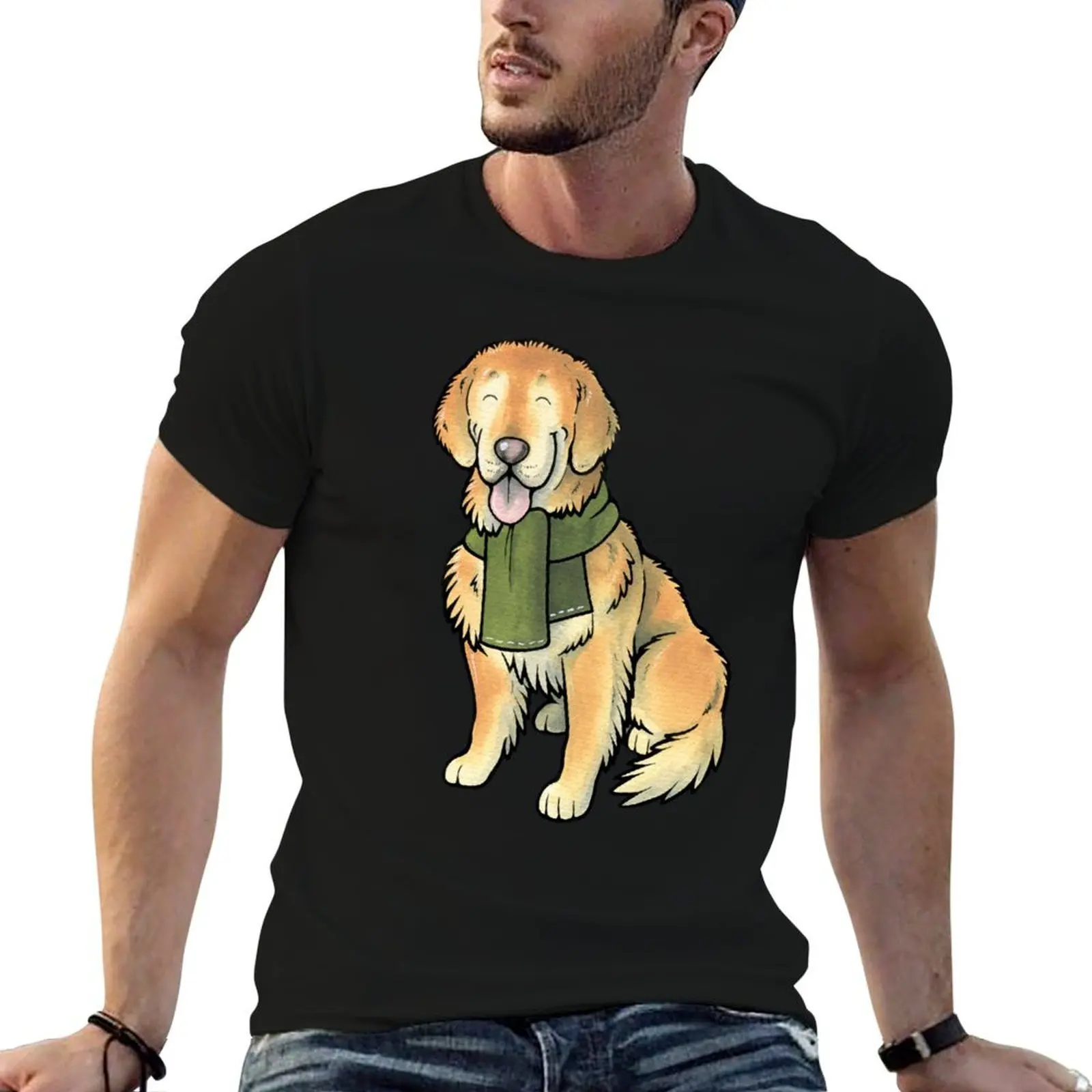 Old Golden Retriever T-Shirt men t shirt cotton 100% t shirts designer cotton t shirts man 100% T-shirt