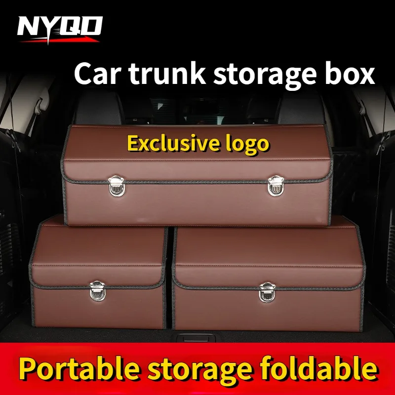 Car Trunk Storage Box Large Capacity Auto Multiuse Tools Organizer Box Stowing Tidying Leather Folding for Emergency Storage Box