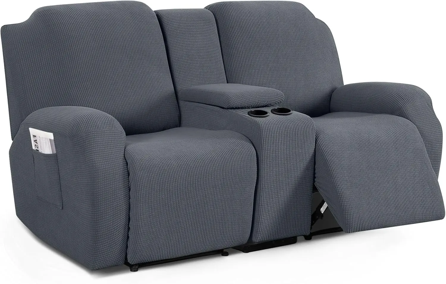 

Loveseat Recliner Cover with Middle Console, Stretch Loveseat Cover for 2 Seat Recliner Couch, Jacquard Reclining Sofa C