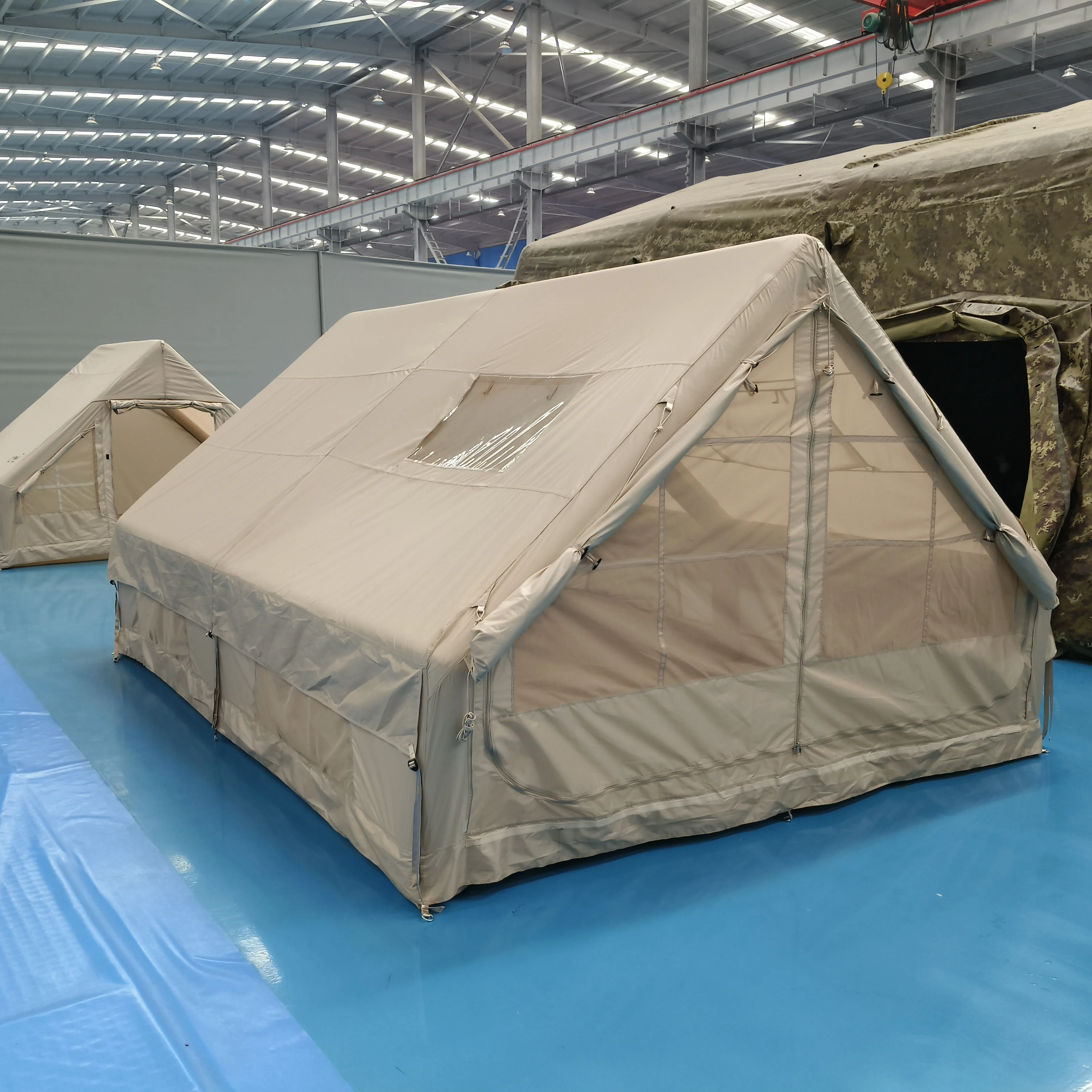 Custom Large Two-Room Waterproof Inflatable Summer Camping Tent Quick Opening Multi-Person Air House Two Bedrooms for Outdoor