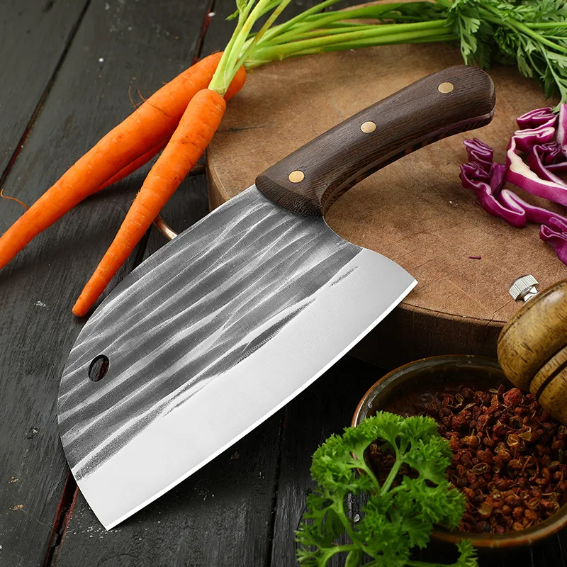 

Kitchen knife, forging bone chopping knife, Slicing knife for domestic meat cutting, Kitchen multi-purpose knife, wooden handle