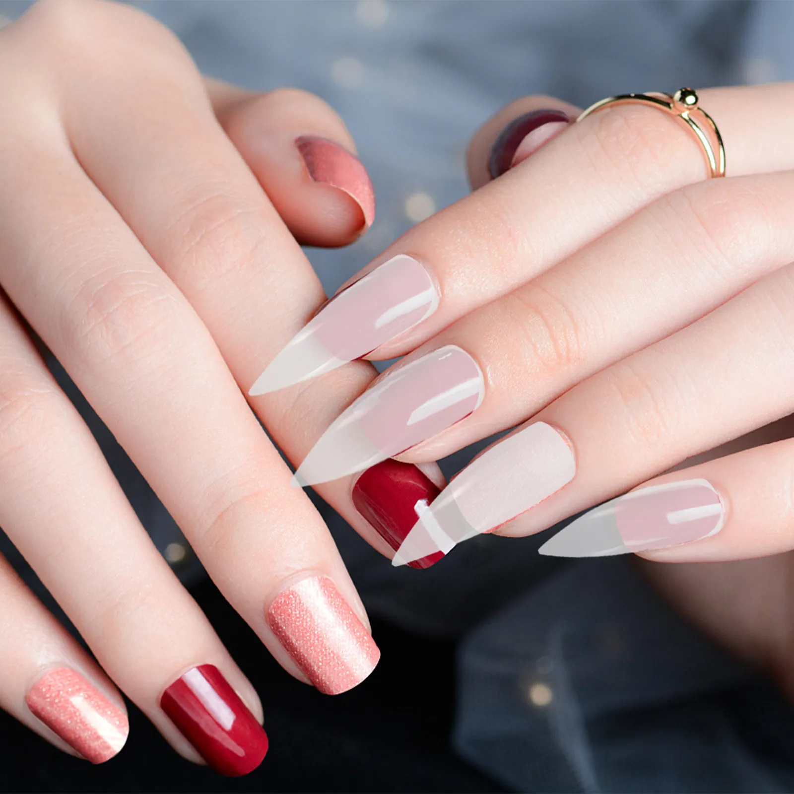 1000Pcs Claw Nail Tips Clear Nail Extensions Full Cover Press on False Nails Transparent Set Stick on Nails for Women