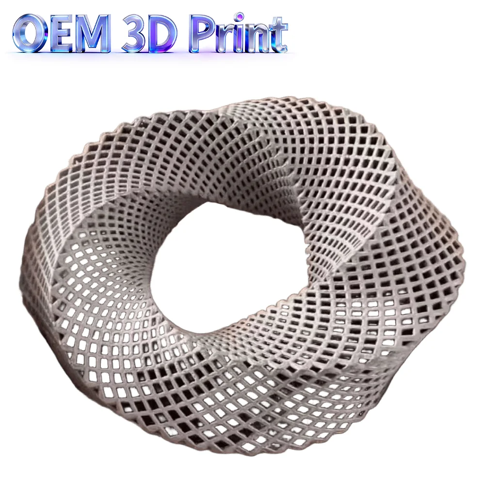 OEM SLM Metal 3D Printing Custom Lattice Structure Ring Lightweight Porous Grid Component Stainless Steel Alloy Topology Optimiz