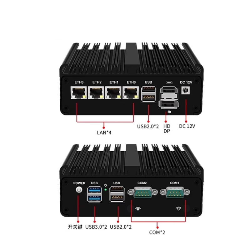 Firewall pfSense Tanpa Kipas Soft Router J4125 N5105 N150 4x i226-V 2.5G LAN NVMe Barebone Mini PC HDMI2.0 DP AES-NI OPNsense Win11