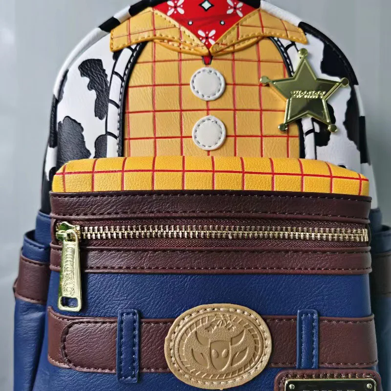 Disney Pixar Toy Story Woody Sheriff Mini Backpack Women Double Strap Shoulder Bag Lady Disneyland Travel Storage Bag