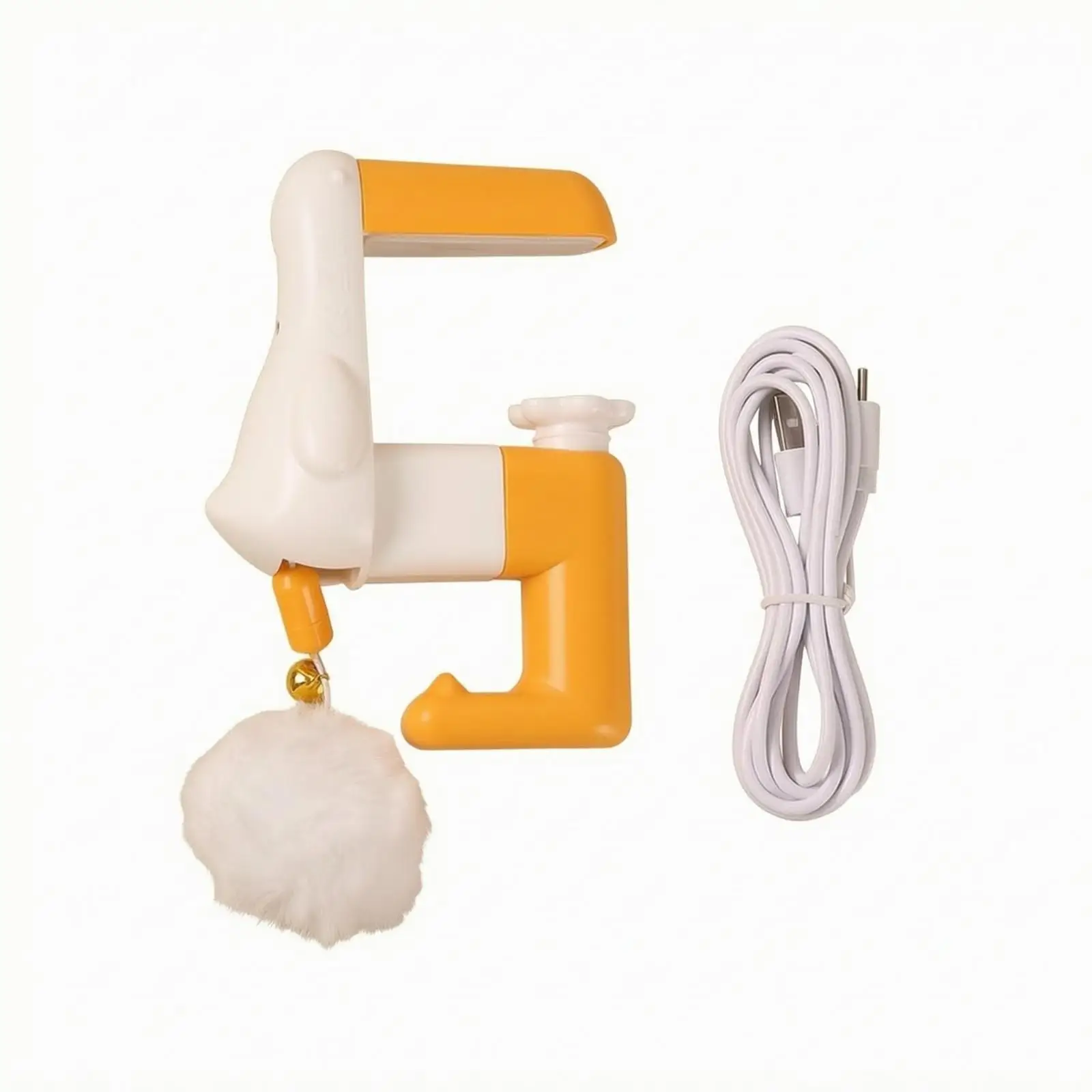 Duck Cat Toy with Auto Lift Teaser and Jingle Ball for Active Kitten Playtime on Table Edge Mount