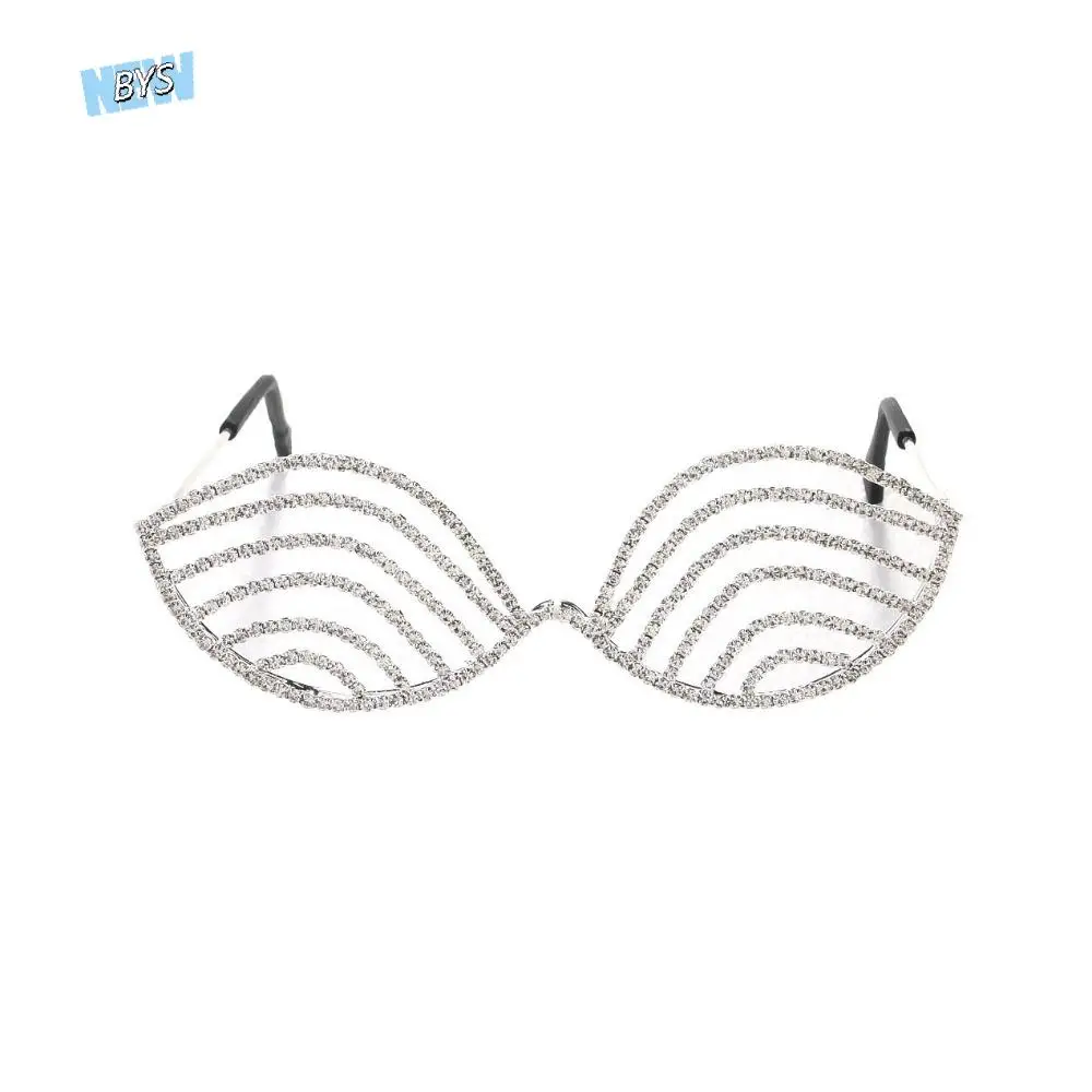 غير النظامية حجر الراين النظارات الإطار ضوء فاخر تألق كريستال العين الإطار خمر مجوهرات الحفلات المبالغة النظارات للجنسين