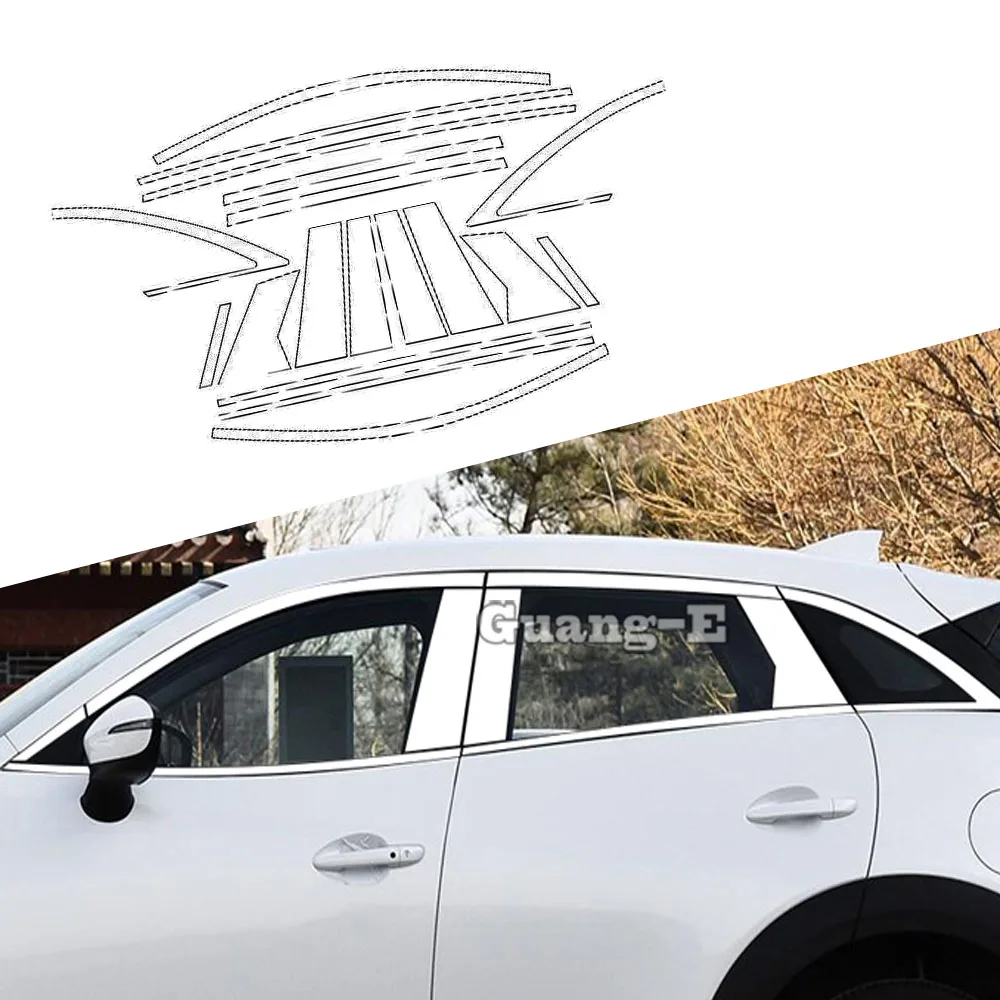 

For Mazda CX-3 CX3 2017 2018 2019 2020 2021 2022 Styling Stick Stainless Steel Glass Window Garnish Pillar Middle Column Trim