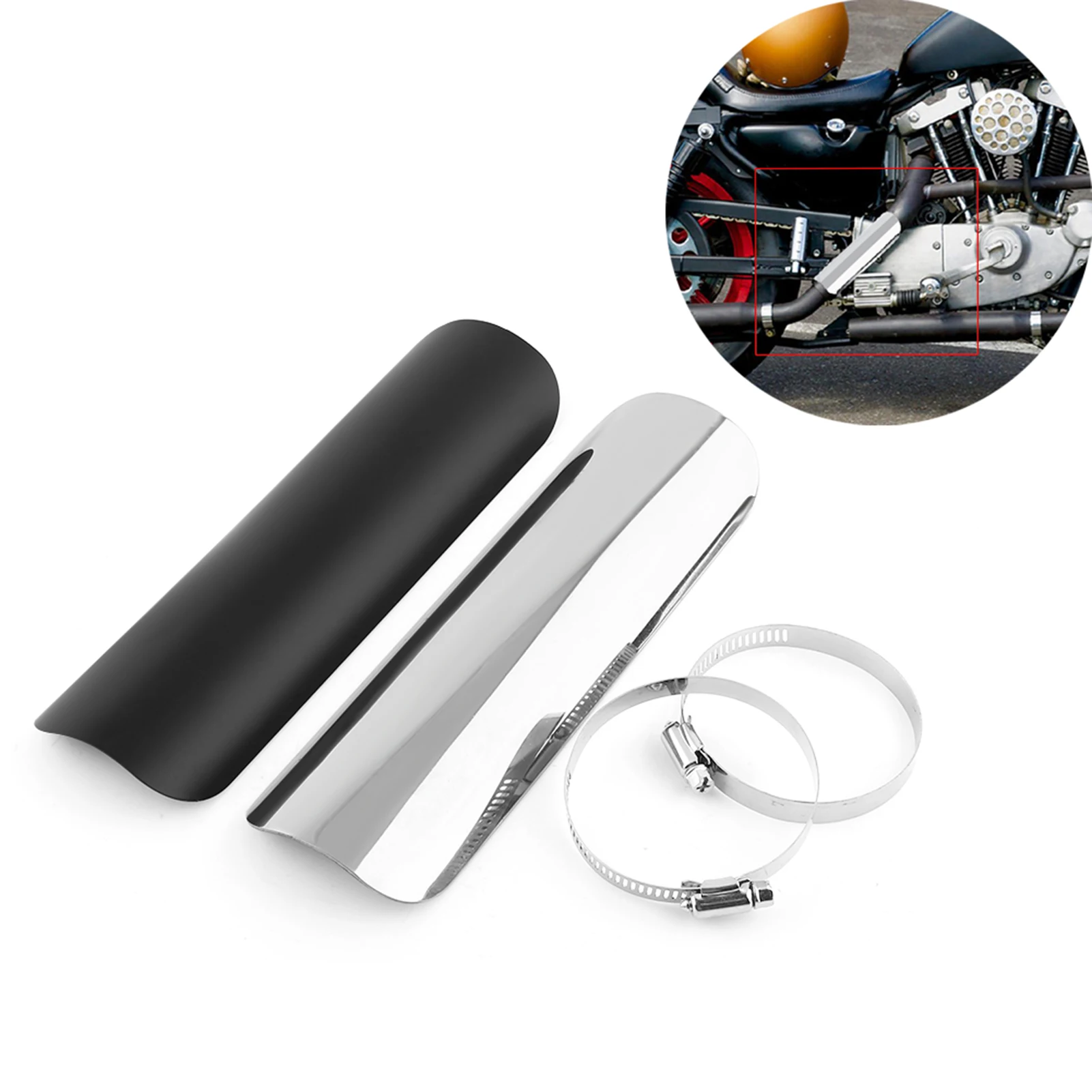 Universal Motorcycle Exhaust Pipe Heat shield Muffler Staight Cover