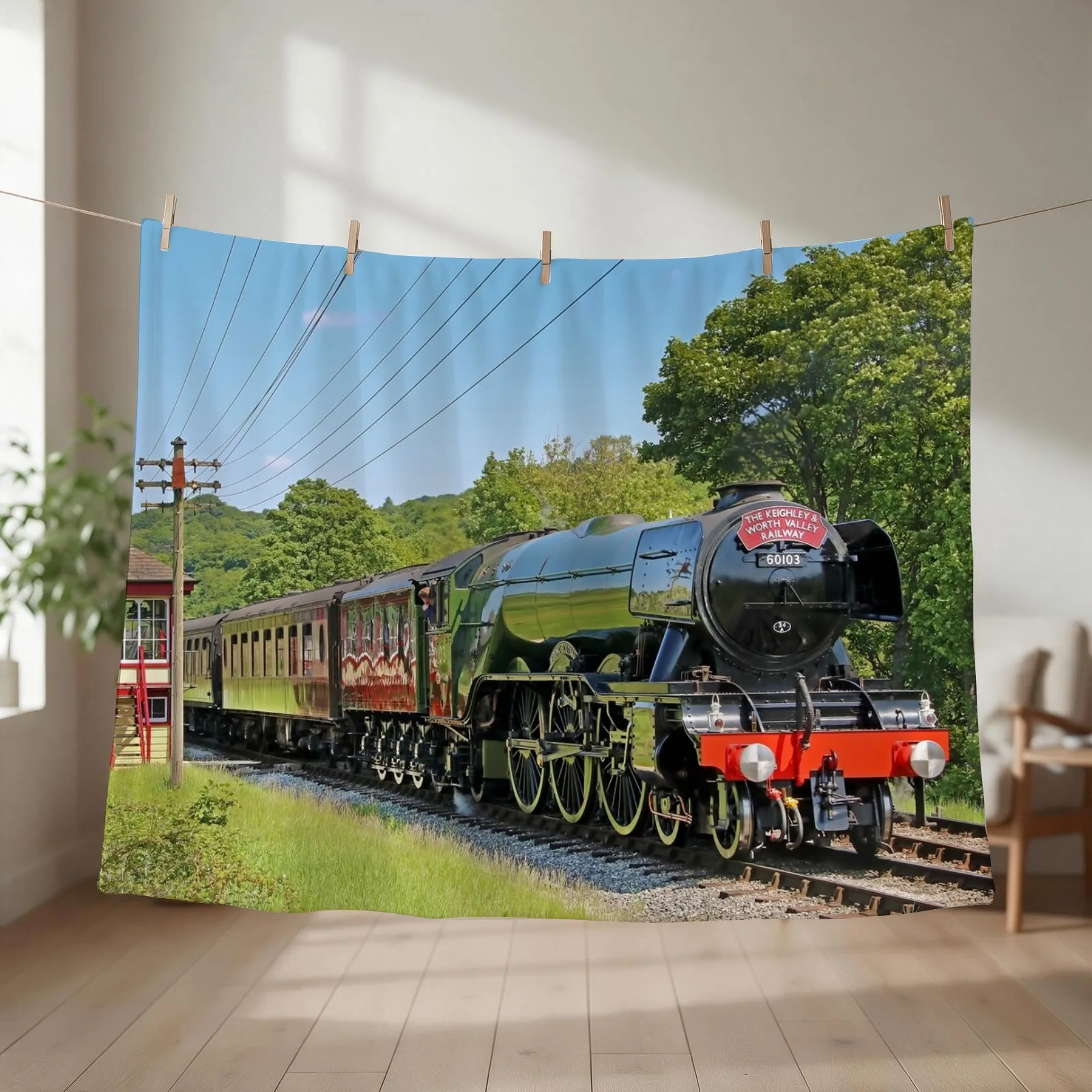 Flying Scotsman 60103 Centenary KWVR - 10 Throw Blanket couch cozy soft plush fuzzy picnic outdoor blanket