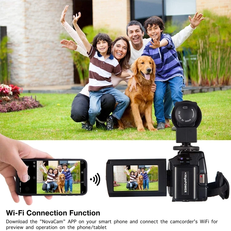 High Quality 3.0 inch Touch Screen Night Vision IR 16X Digital Zoom Professional WiFi Video Camera 4K Camcorder