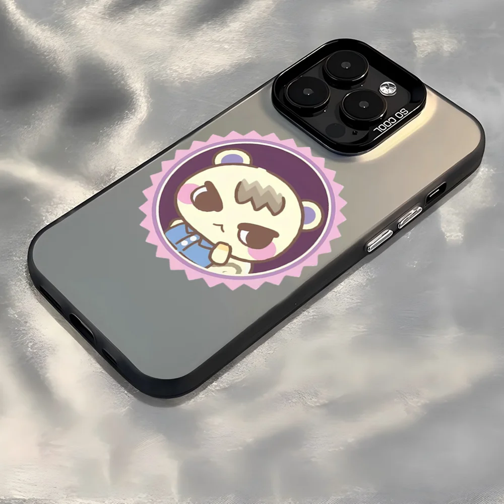 A-AnimalS C-crossing Phone Case IMD Color Silver Shell For IPhone 16 15 14 13 12 11 X XR Pro Max Plus