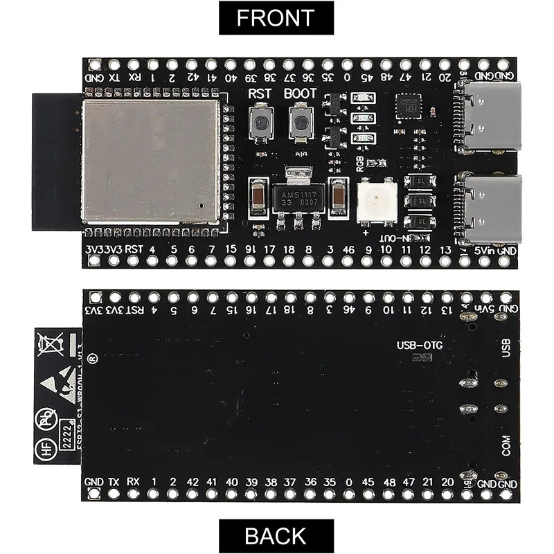 ESP32-S3 Development Board 2.4G Wifi Module for Arduino ESP IDF ESP32-S3-WROOM-1 N8R2 N16R8 44Pin Type-C 8M PSRAM ESP32 S3